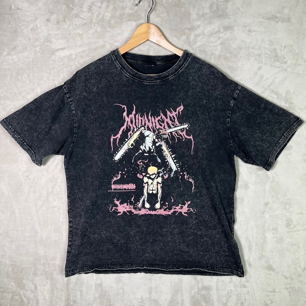 Artiemaster Heavyweight Chainsaw Man Anime T-shirt Distressed Shirt Black L